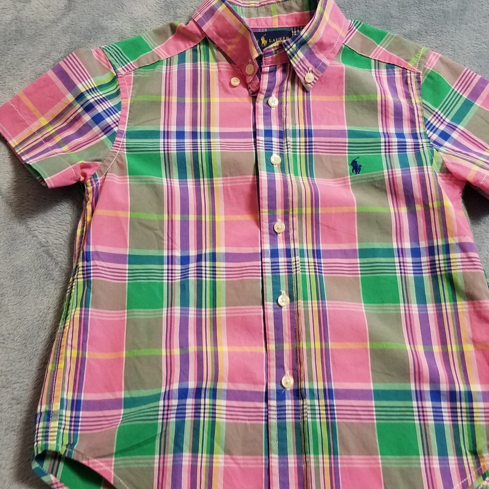 Toddler Plaid Short Sleeve Button Down